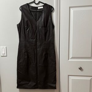 Javier Simorra Faux leather V-Neck Dress